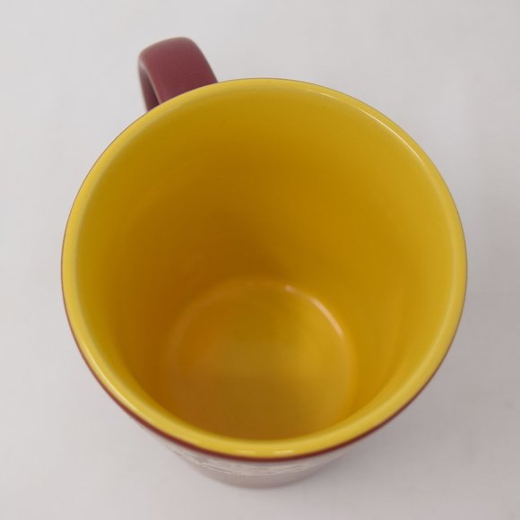 Empire State Building Coffee Mug Matte Maroon Red Glossy Yellow Gold Rare 11 oz - Picture 5 of 12